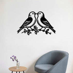 Wings of Love Birds Metal Wall Art | Decorative Bird Wall Sculpture