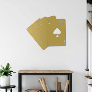 Playing Cards Metal Wall Art | Decorative Gaming Wall Sculpture