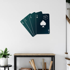 Playing Cards Metal Wall Art | Decorative Gaming Wall Sculpture