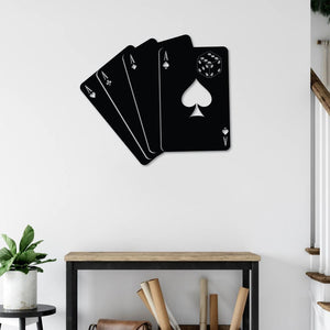 Playing Cards Metal Wall Art | Decorative Gaming Wall Sculpture