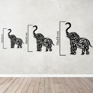 Islamic Elephant Metal Wall Art | Decorative Spiritual Wall Sculpture