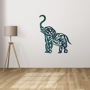 Islamic Elephant Metal Wall Art | Decorative Spiritual Wall Sculpture