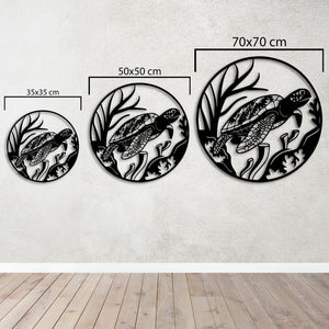 Turtle Metal Wall Art | Decorative Sea Life Wall Sculpture Decor