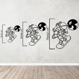 Galaxy Skateboard Metal Wall Art | Space-Themed Decorative Sculpture