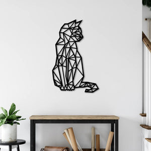 Geometric Cat Trio Metal Wall Art | Decorative Animal Wall Sculpture