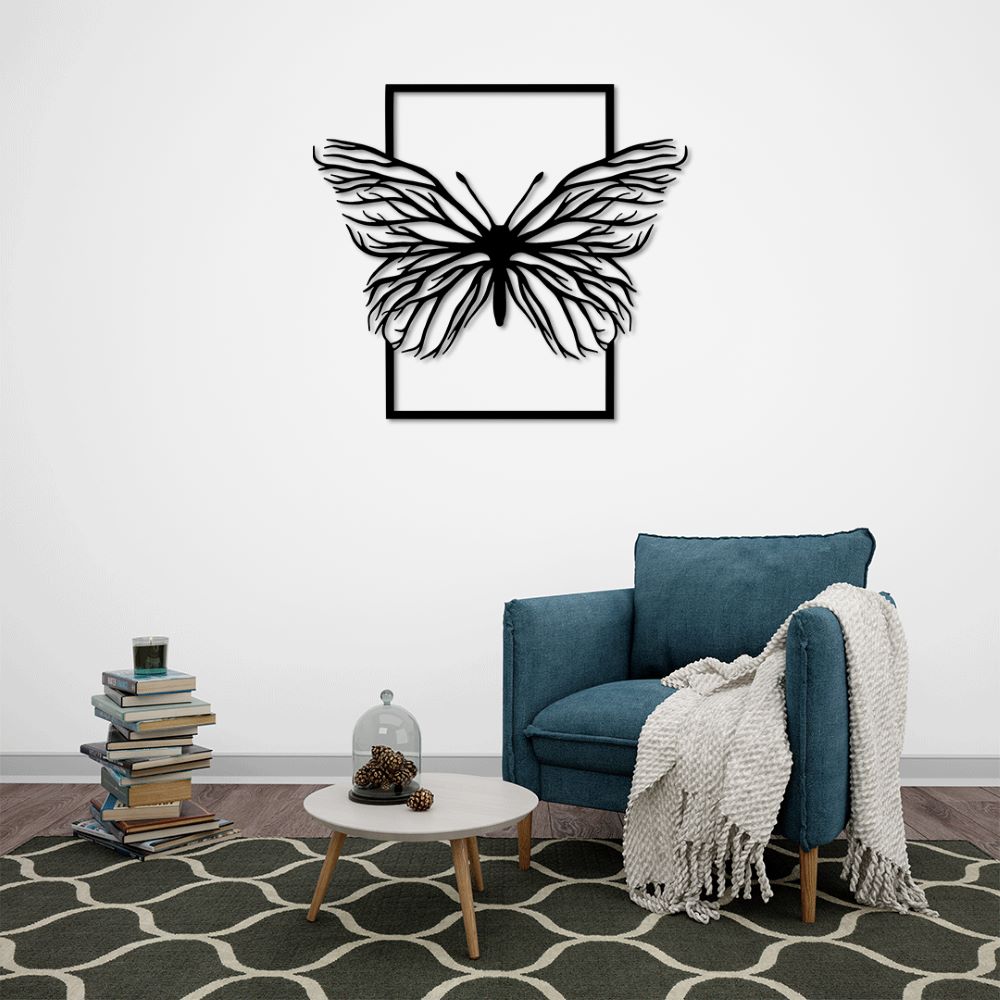 Butterfly story metal wall art depicting graceful butterfly flight