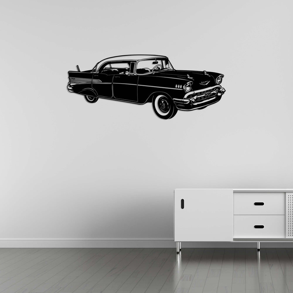 Retro Classic Car Metal Wall Art | Vintage Automobile Sculpture Decor