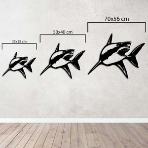 Power of Seas Shark Metal Wall Art | Decorative Marine Wall Sculpture