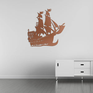 Korsan Gemisi Metal Duvar Dekoru Laser Artique