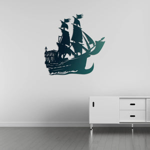 Korsan Gemisi Metal Duvar Dekoru Laser Artique