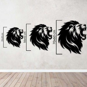 Roaring Lion Metal Wall Art | Majestic Animal Wall Sculpture Decor