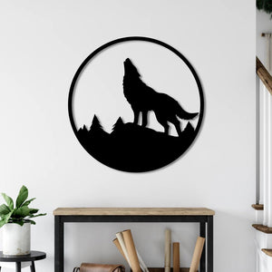 Wolf Symbol Metal Wall Art | Patriotic Decorative Sculpture
