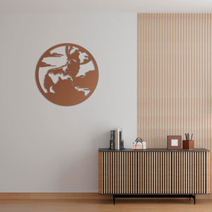 Wolf and Full Moon Metal Wall Art | Decorative Animal Wall Sculpture