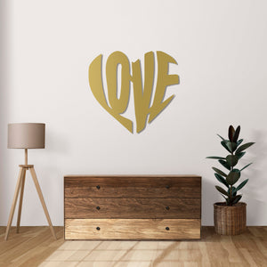 LOVE Metal Wall Art | Heartfelt Decorative Typography Sculpture