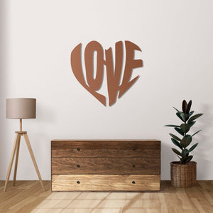 LOVE Metal Wall Art | Heartfelt Decorative Typography Sculpture
