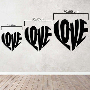 LOVE Metal Wall Art | Heartfelt Decorative Typography Sculpture