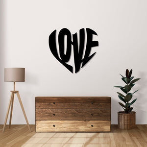 LOVE Metal Wall Art | Heartfelt Decorative Typography Sculpture