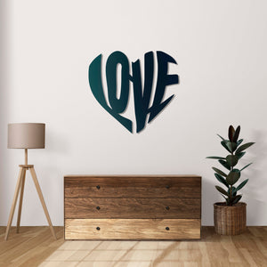 LOVE Metal Wall Art | Heartfelt Decorative Typography Sculpture