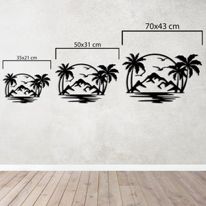 Tropical Landscape Metal Wall Art | Exotic Nature Wall Sculpture