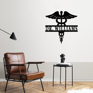 Wings of Medicine Metal Wall Art | Medical Decorative Sculpture