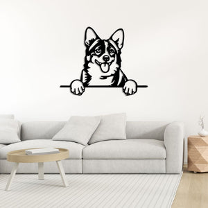 Happy Dog Metal Wall Art | Decorative Pet Lover Wall Sculpture Decor