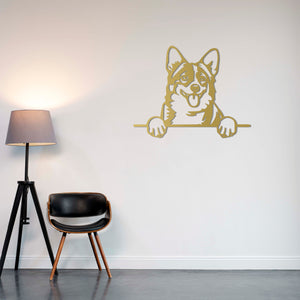 Happy Dog Metal Wall Art | Decorative Pet Lover Wall Sculpture Decor