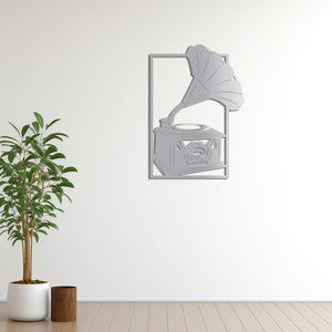 Nostalgic Rhythms Gramophone Metal Wall Art | Vintage Wall Sculpture