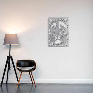King of the Jungle Lion Metal Wall Art | Majestic Animal Sculpture