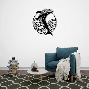 Ocean Melody Whale Metal Wall Art | Decorative Marine Sculpture Decor