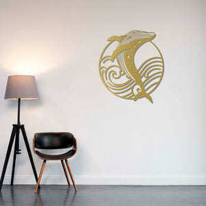 Ocean Melody Whale Metal Wall Art | Decorative Marine Sculpture Decor