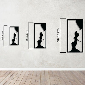 Shadow of a Kiss Metal Wall Art | Romantic Decorative Wall Sculpture