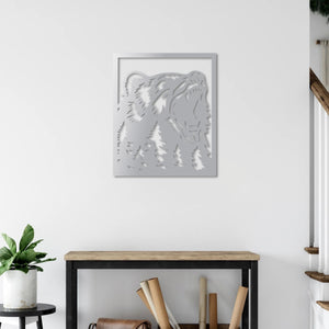 Roaring Forest Bear Metal Wall Art | Wildlife Wall Sculpture Decor