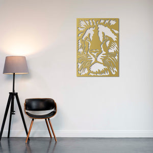 King of the Jungle Lion Metal Wall Art | Majestic Animal Sculpture