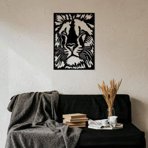 King of the Jungle Lion Metal Wall Art | Majestic Animal Sculpture