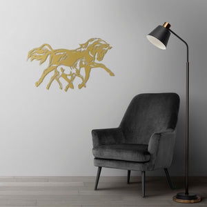 Freedom Trails: Mother & Foal Horse Metal Wall Art | Wall Sculpture