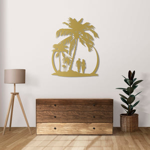 Walk on the Beach Metal Wall Art | Decorative Coastal Wall Sculpture