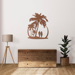 Walk on the Beach Metal Wall Art | Decorative Coastal Wall Sculpture