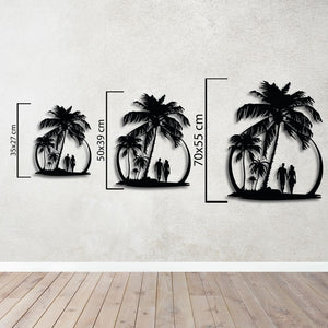Walk on the Beach Metal Wall Art | Decorative Coastal Wall Sculpture