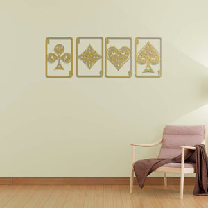 Lucky Aces Metal Wall Art | Decorative Playing Cards Wall Sculpture