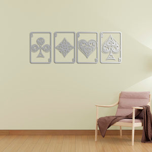 Lucky Aces Metal Wall Art | Decorative Playing Cards Wall Sculpture