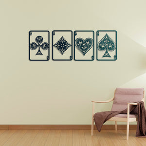 Lucky Aces Metal Wall Art | Decorative Playing Cards Wall Sculpture