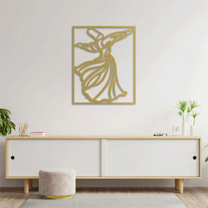 Whirling Dervish Metal Wall Art | Spiritual Decorative Wall Sculpture
