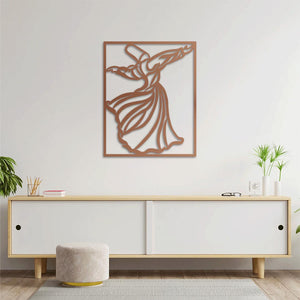Whirling Dervish Metal Wall Art | Spiritual Decorative Wall Sculpture