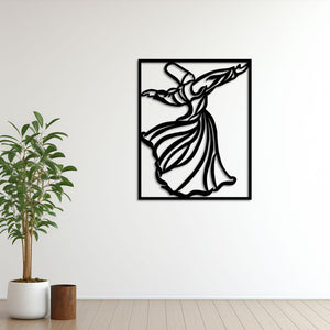 Whirling Dervish Metal Wall Art | Spiritual Decorative Wall Sculpture