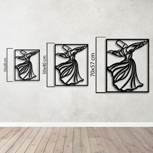 Whirling Dervish Metal Wall Art | Spiritual Decorative Wall Sculpture