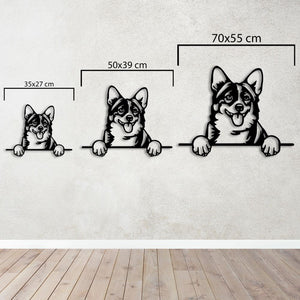 Happy Dog Metal Wall Art | Decorative Pet Lover Wall Sculpture Decor