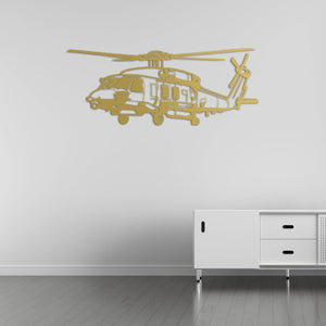 SH-70B SeaHawk Helikopter Metal Duvar Dekoru Laser Artique