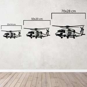 SH-70B SeaHawk Helikopter Metal Duvar Dekoru Laser Artique
