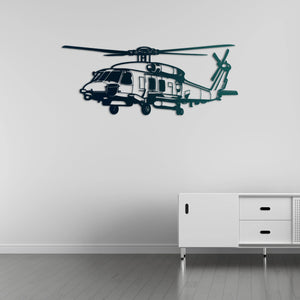SH-70B SeaHawk Helikopter Metal Duvar Dekoru Laser Artique