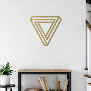 Infinity Triangle Metal Wall Art | Geometric Decorative Wall Sculpture